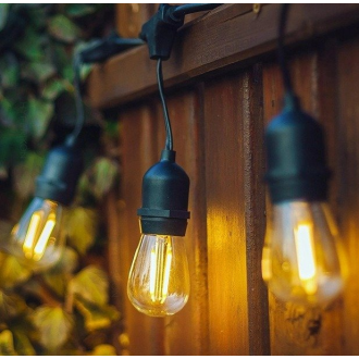 Dây đèn LED bóng tròn ánh sáng vàng trang trí sân vườn 5 mét