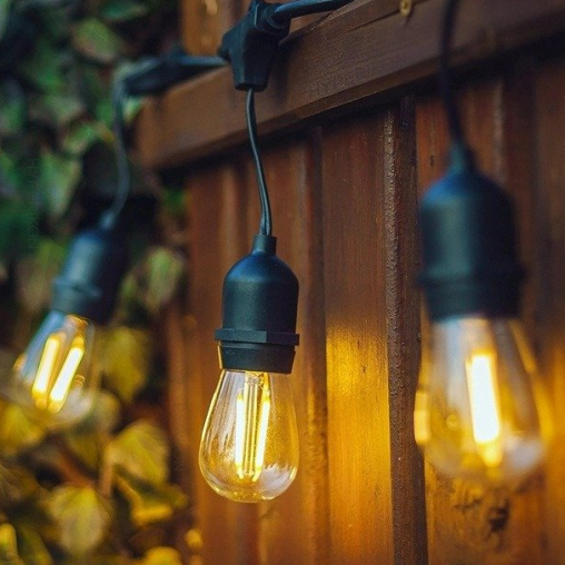 Dây đèn LED ánh sáng vàng bóng tròn trang trí sân vườn 10 mét