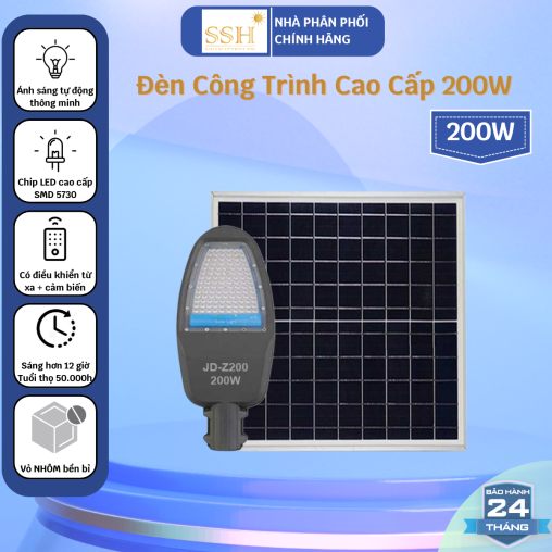 Đèn công trình cao cấp Jindian 200W Pin Polycrystalline Silicon dòng Z200a