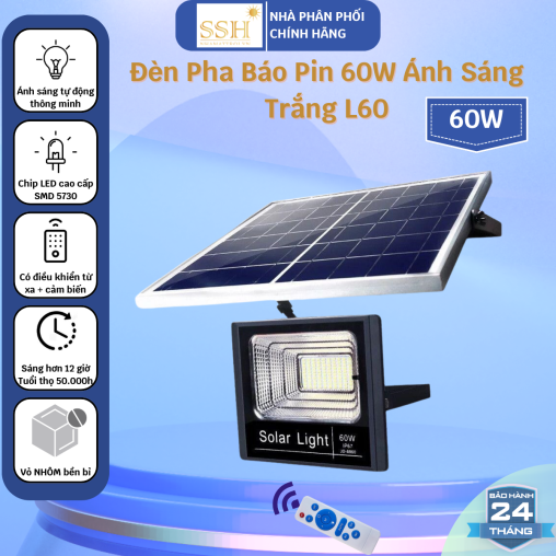 Đèn Pha Báo Pin 60W Ánh Sáng Trắng L60