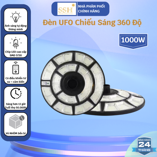 Đèn UFO 1000W sáng trắng công suất lớn KC1000 Chiếu Sáng 360 Độ 