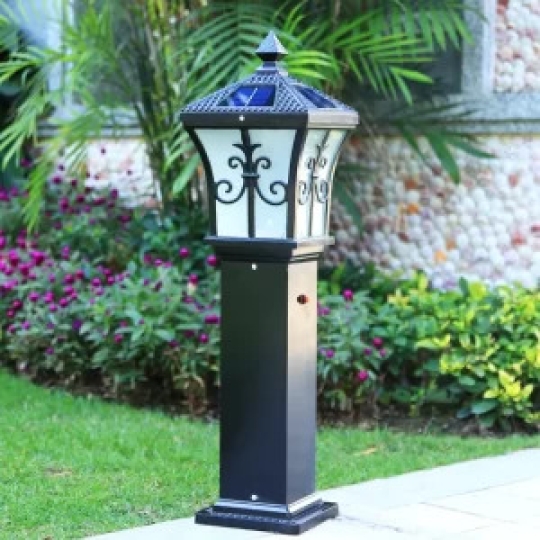Đèn Năng Lượng Mặt Trời | Đèn Trụ Sân Vườn size 68cm hình tháp TCH68MF01