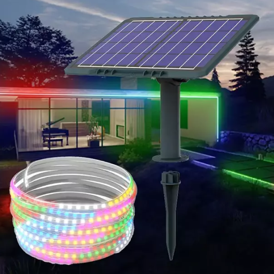 Đèn Led Dây Trang Trí 5m Năng Lượng Mặt Trời Sân Vườn - Đèn Led Nháy RGB 20 Chế Độ