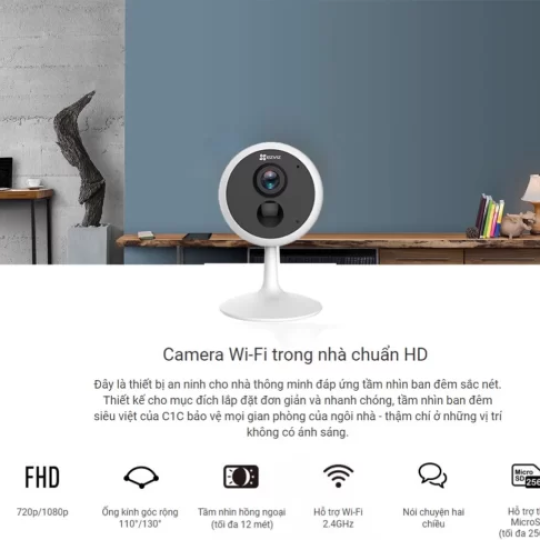 Camera Wifi IP Ezviz C1C 1080P hỗ trợ giám sát