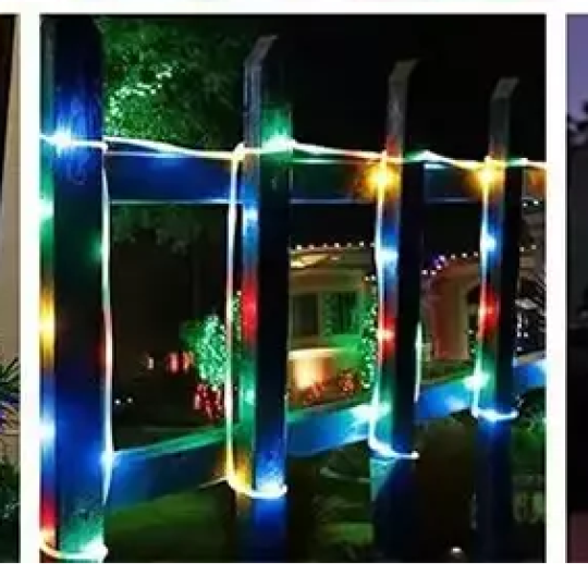Đèn Led Dây Trang Trí 5m Năng Lượng Mặt Trời Sân Vườn - Đèn Led Nháy RGB 20 Chế Độ