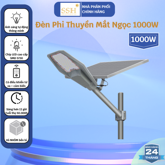 Đèn Năng Lượng Mặt Trời| Đèn Phi Thuyền Mắt Ngọc 1000W ánh sáng trắng cao cấp ZL981000