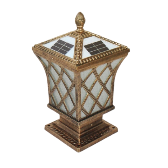 Đèn Năng Lượng Mặt Trời | Đèn Trụ Cổng Hình Tháp size 25cm 3 chế độ màu TC25-T