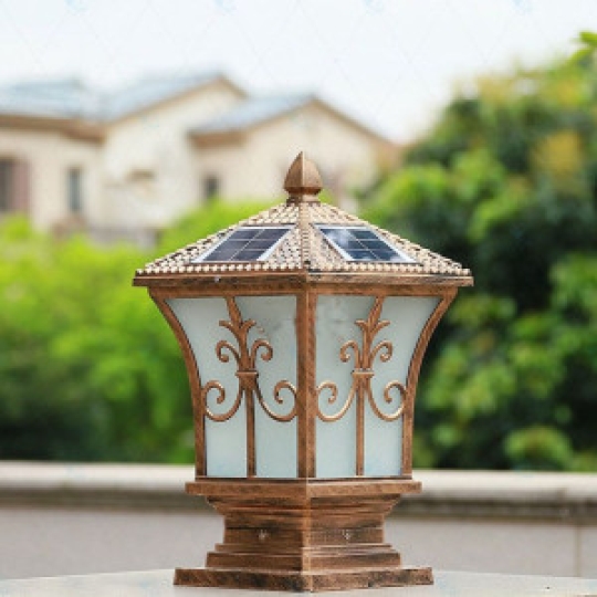 Đèn Năng Lượng Mặt Trời | Đèn Trụ Cổng Hình Tháp size 25cm 3 chế độ màu TC25-T