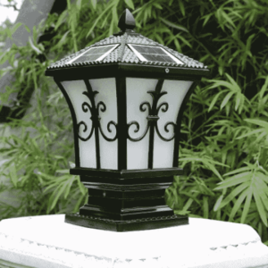 Đèn Năng Lượng Mặt Trời | Đèn Trụ Cổng Hình Tháp size 25cm 3 chế độ màu TC25-T
