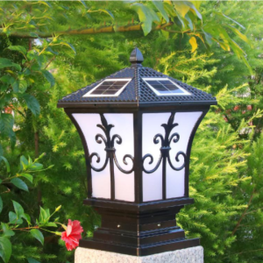 Đèn Năng Lượng Mặt Trời | Đèn Trụ Cổng Hình Tháp size 25cm 3 chế độ màu TC25-T