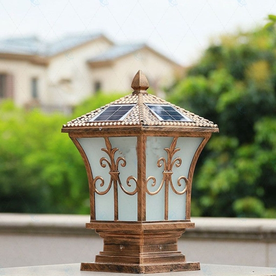 Đèn Năng Lượng Mặt Trời | Đèn Trụ Cổng Hình Tháp size 25cm 3 chế độ màu TC25-T